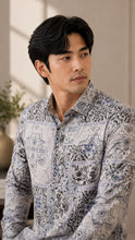 Load image into Gallery viewer, Batik Shirts Greyish Blue