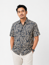 Load image into Gallery viewer, Batik Shirts Linen Raden Black Gold
