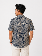 Load image into Gallery viewer, Batik Shirts Linen Raden Navy Champagne
