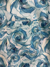 Load image into Gallery viewer, Batik Shirts White Blue Floral Wave
